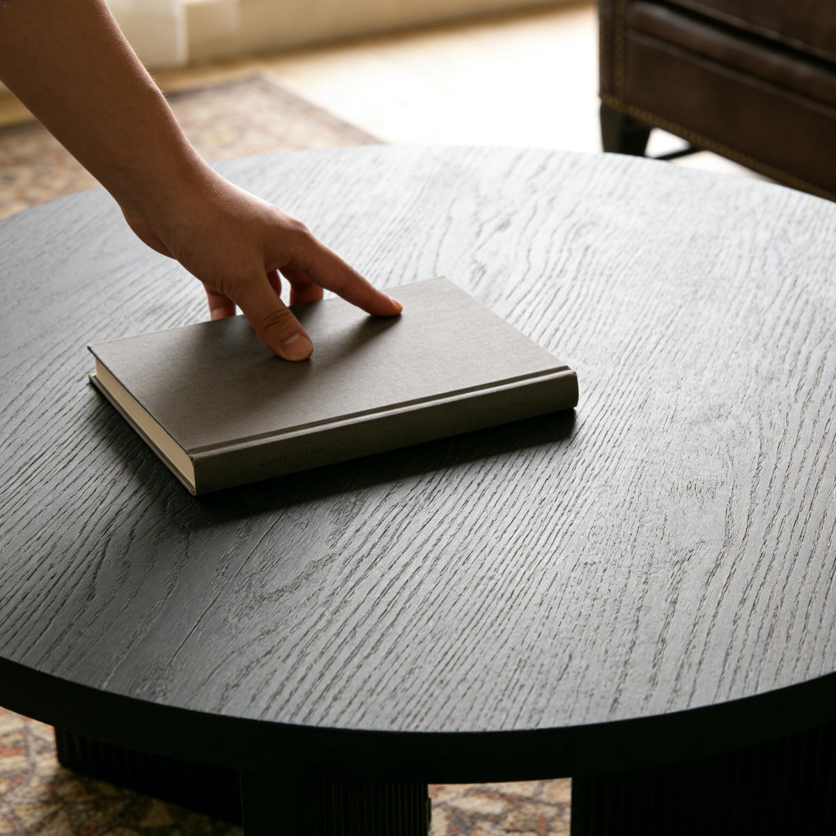 35" Wooden Round Coffee Table W2594