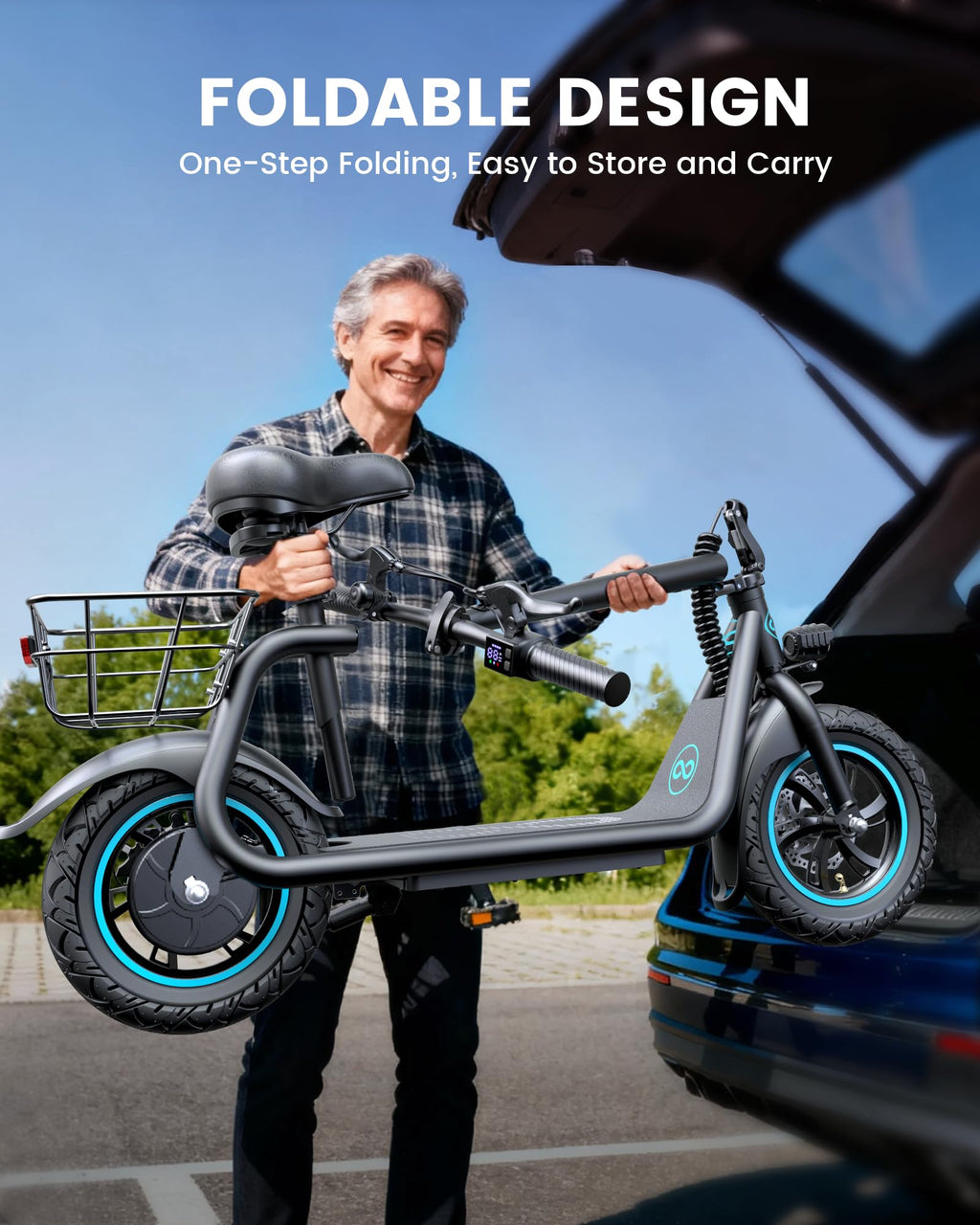 Electric Scooter with Seat & Basket B6561