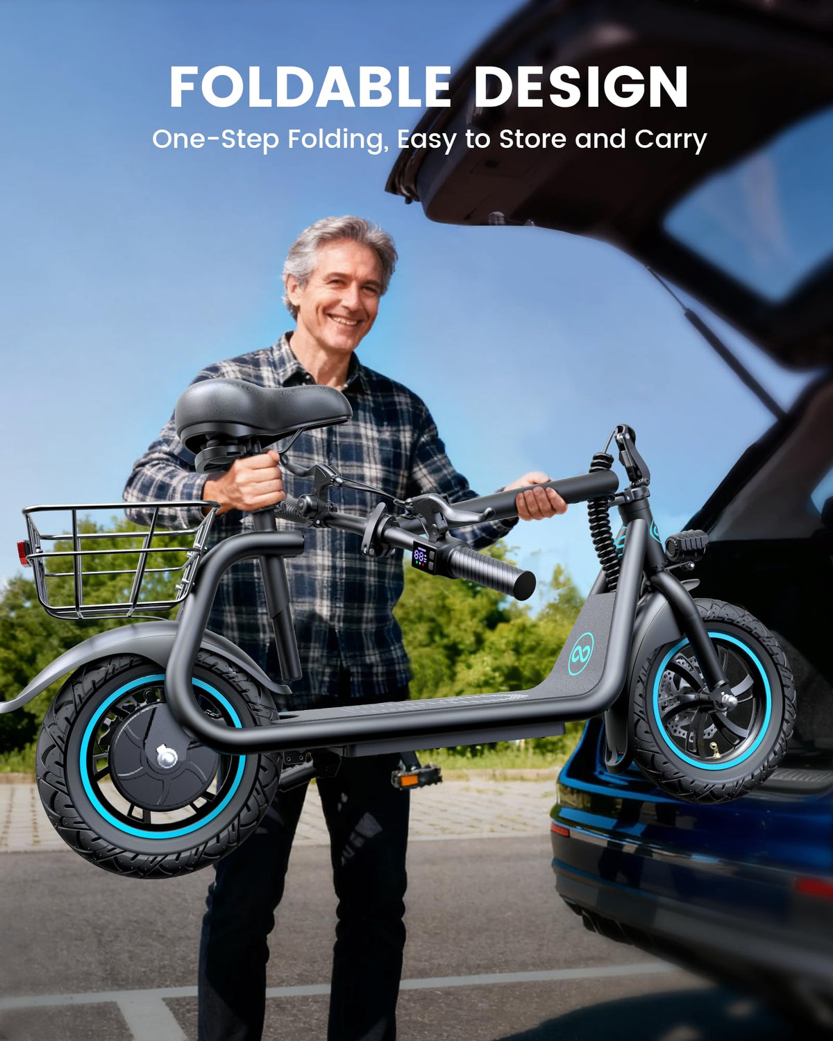 Electric Scooter with Seat & Basket B6561