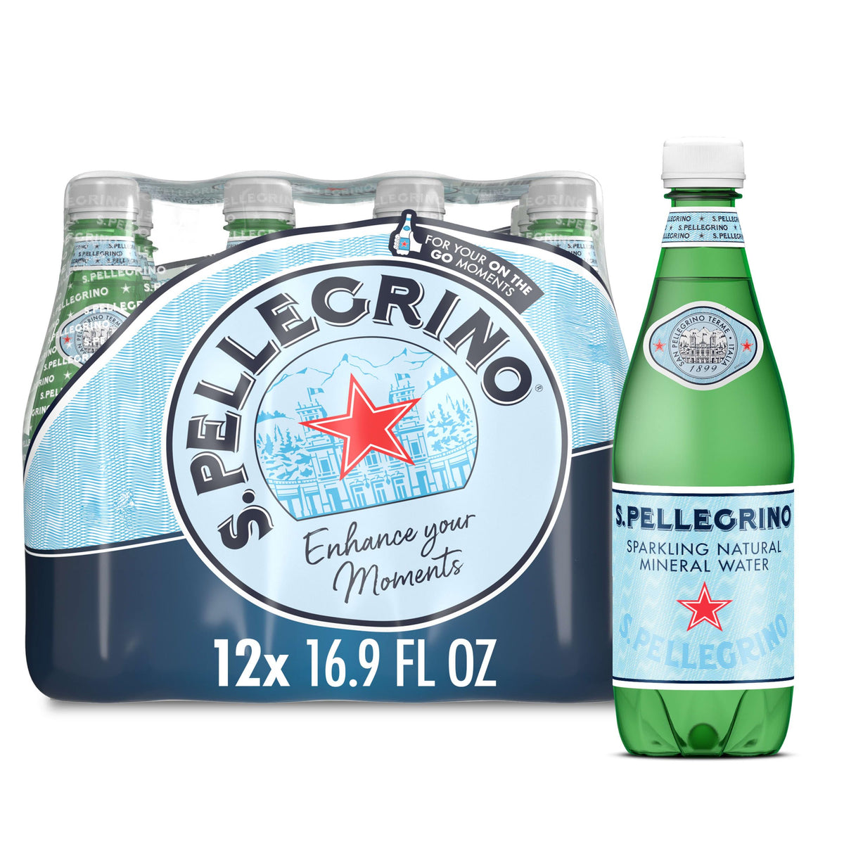 Sparkling Natural Mineral Water 16.9 Fl Oz Pack of 12 E805