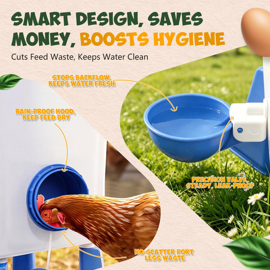 Chicken Feeder and Waterer Set 5 Gallon G693623