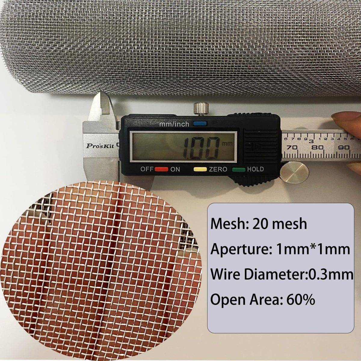 Stainless Steel Wire Mesh Screen 15.7 X 47 in 20 Mesh X293235