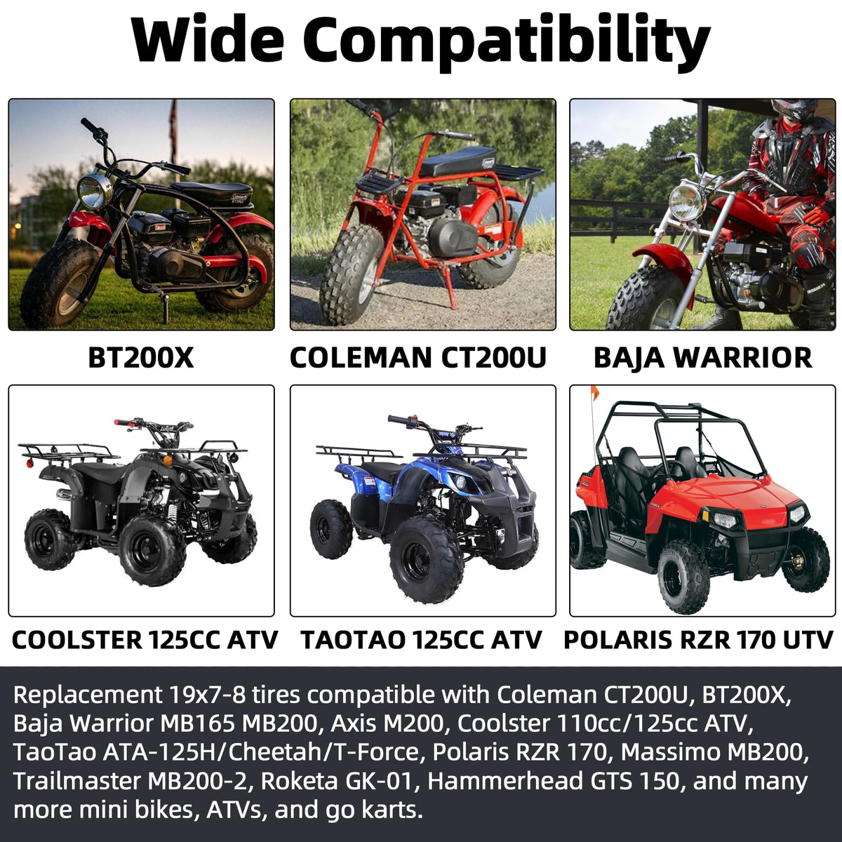 19x7-8 Tubeless All-Terrain ATV UTV Tires I690