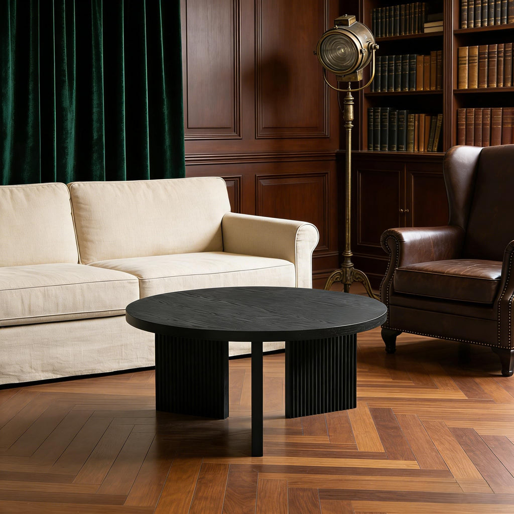 35" Wooden Round Coffee Table W2594