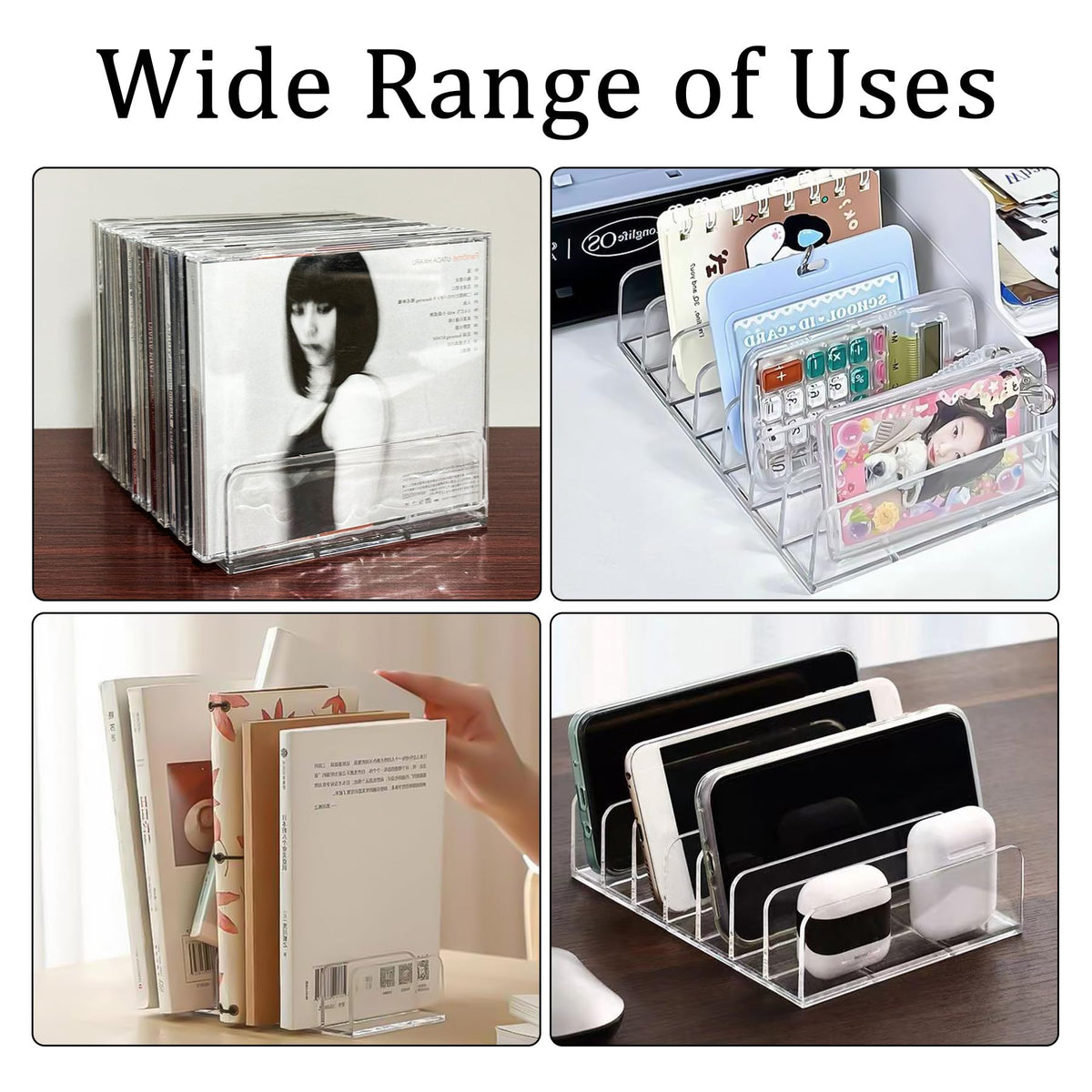2 Pcs Clear Acrylic CD Holder C3450