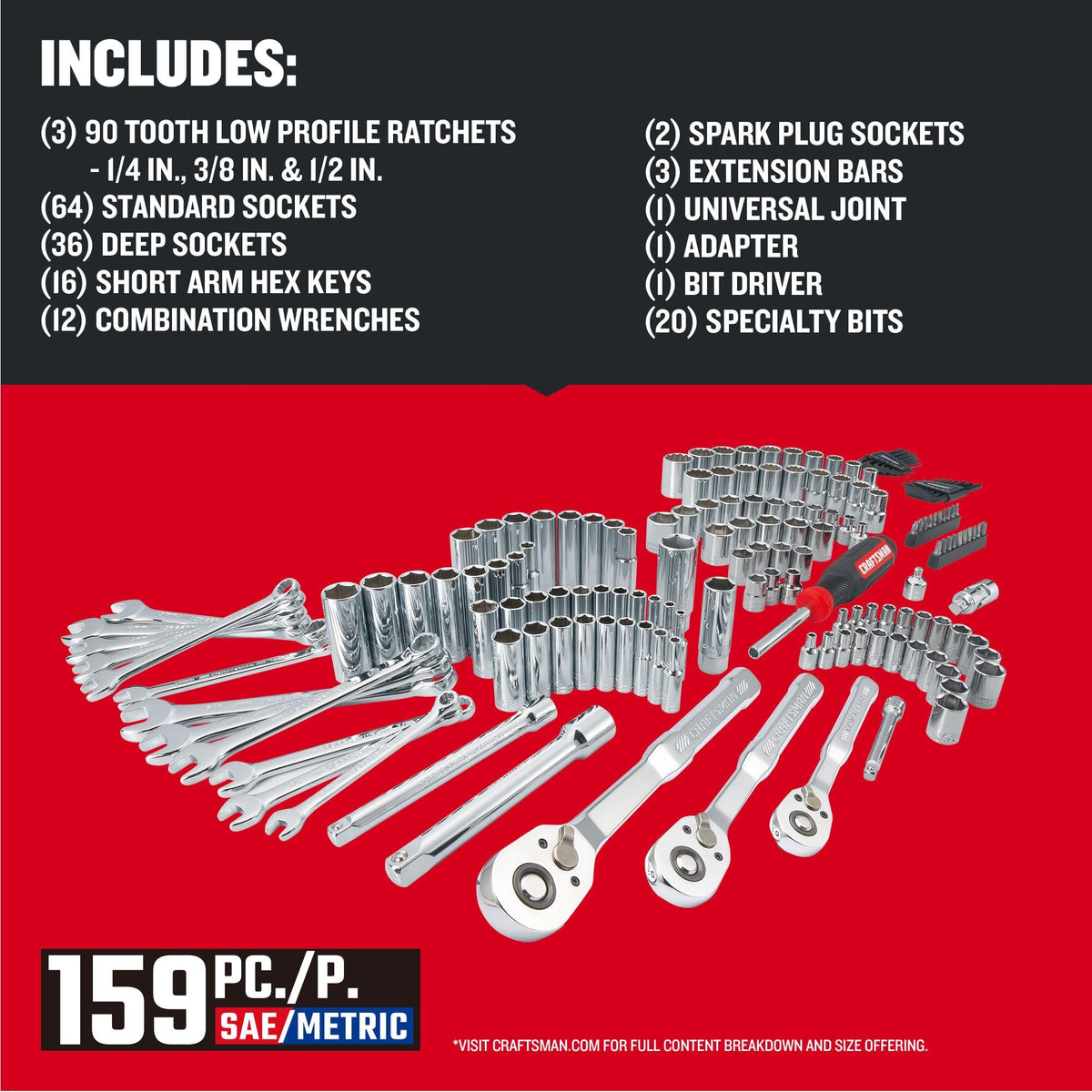 159 Piece Socket Wrench Set V7265