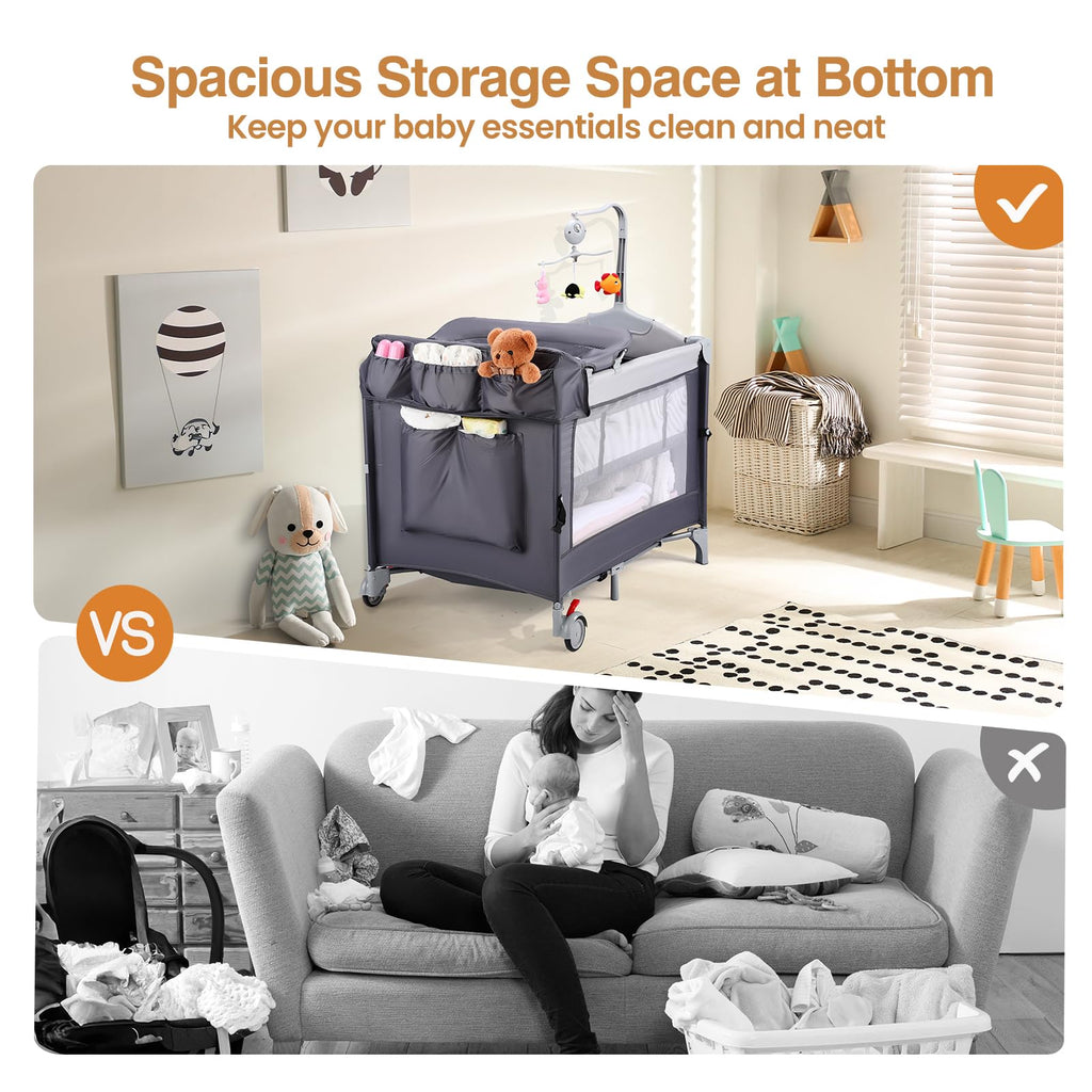 5 in 1 Pack and Play with Bassinet and Changing Table G79116
