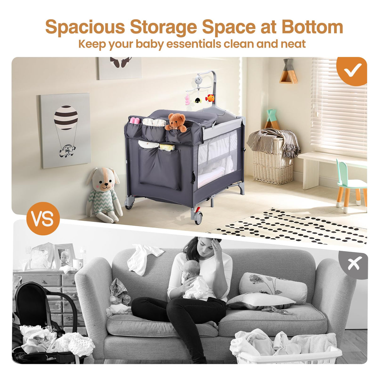 5 in 1 Pack and Play with Bassinet and Changing Table G79116