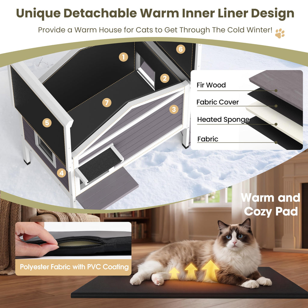 Insulated Outdoor Cat House H197
