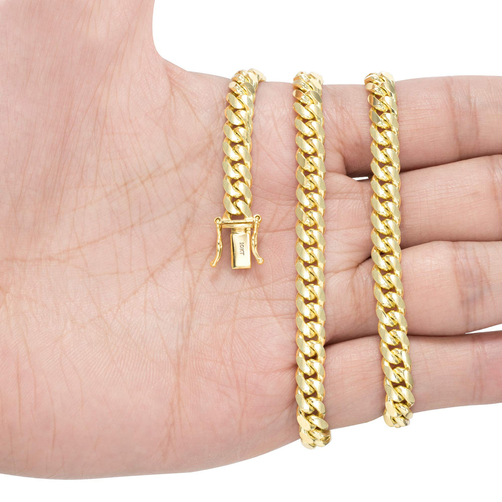 10k Yellow Gold Cuban Link Chain Necklace T2745
