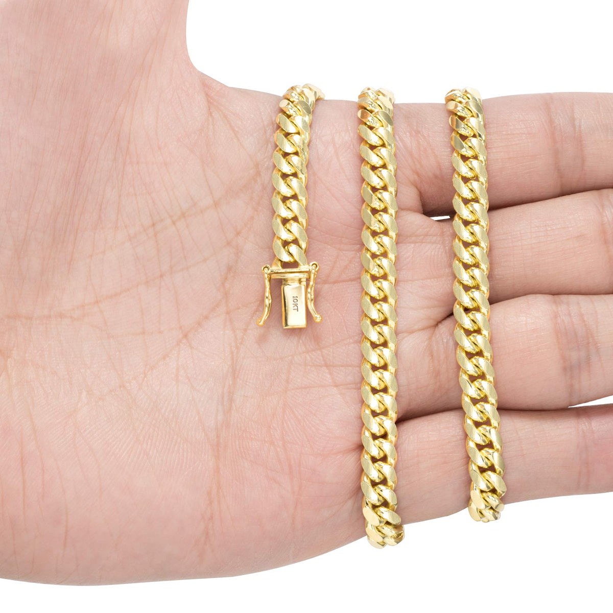 10k Yellow Gold Cuban Link Chain Necklace T2745