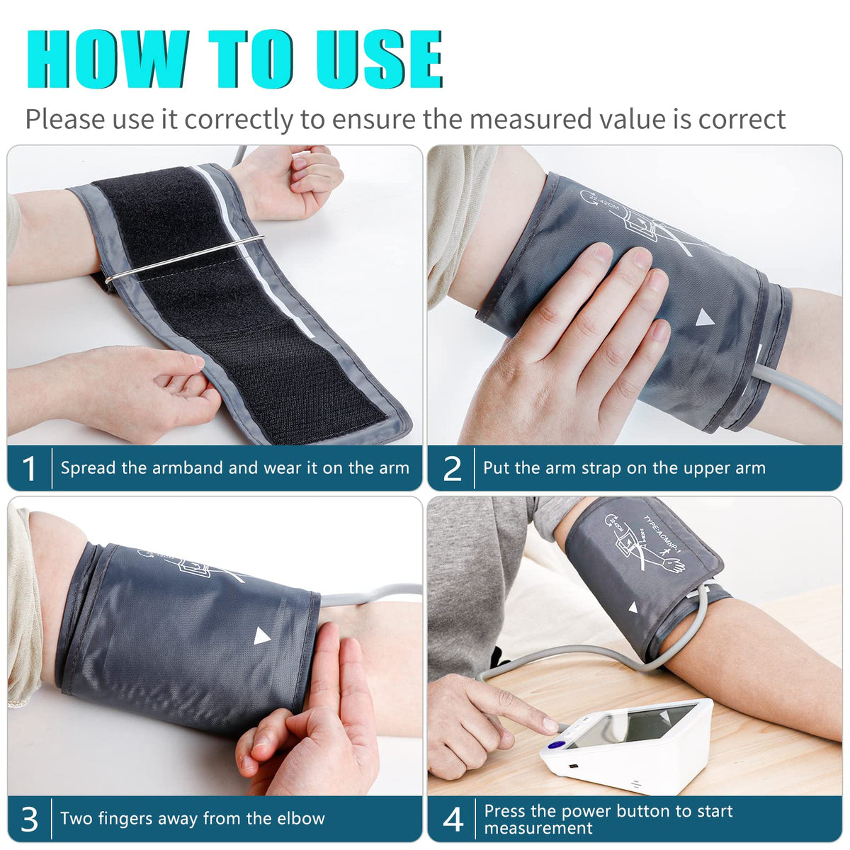 Automatic Digital Blood Pressure Monitor Upper Arm Adjustable Cuff S816