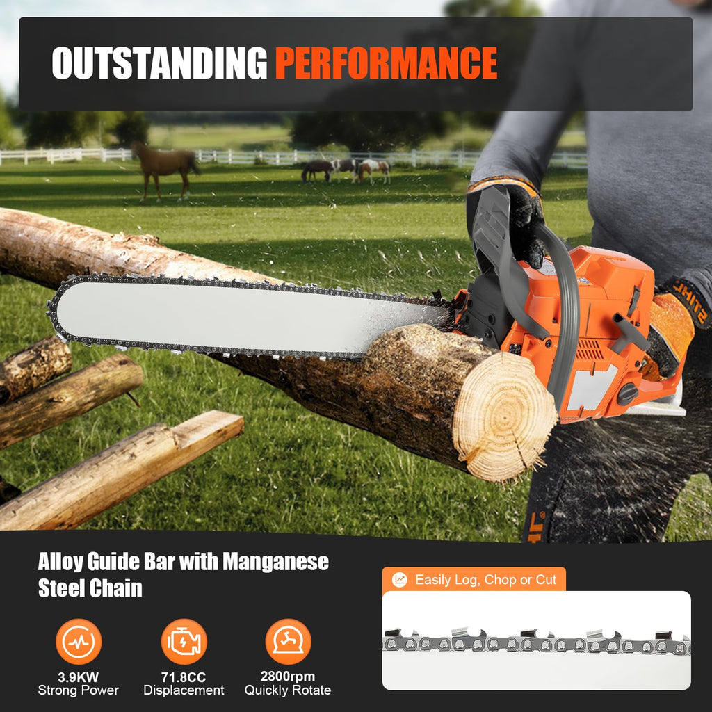 24'' 72CC 2-Stroke Gas Chainsaw S770