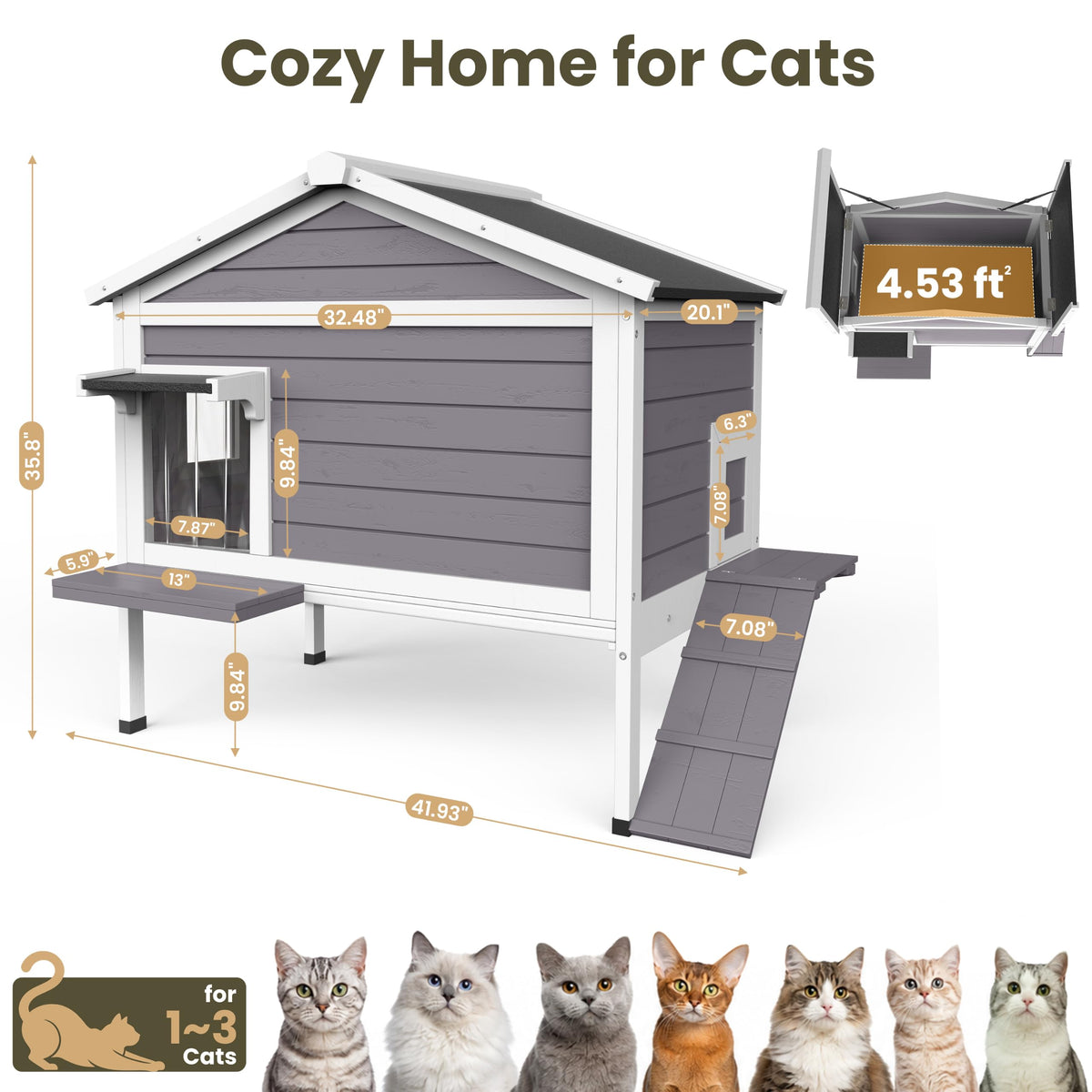 Insulated Outdoor Cat House H197