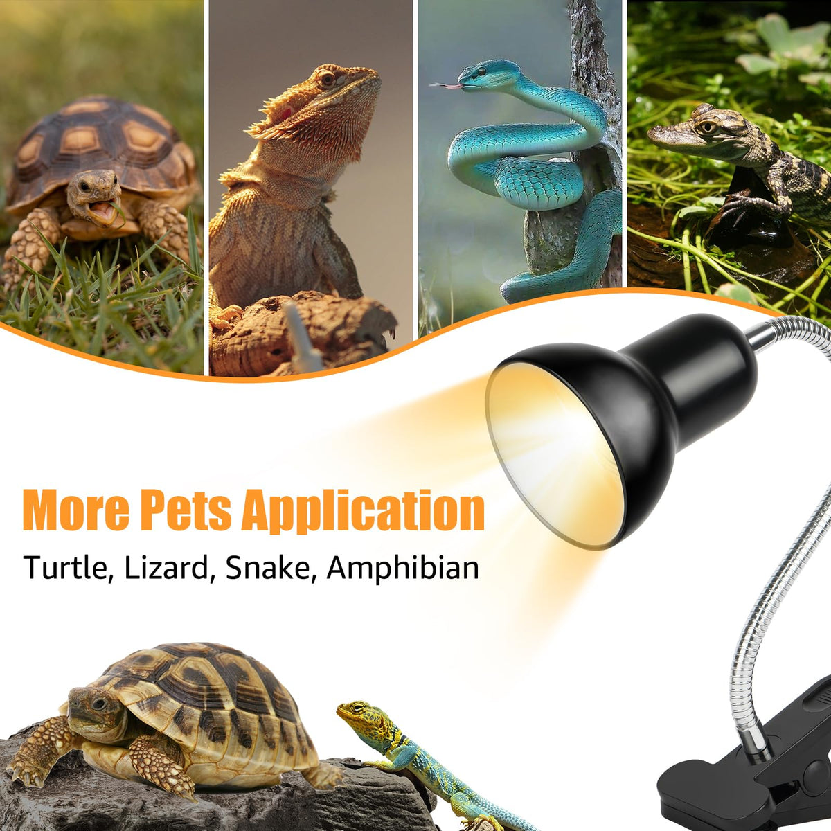 Reptile Heat Lamp UVA/UVB Light with 25W and 50W Bulbs Q3542