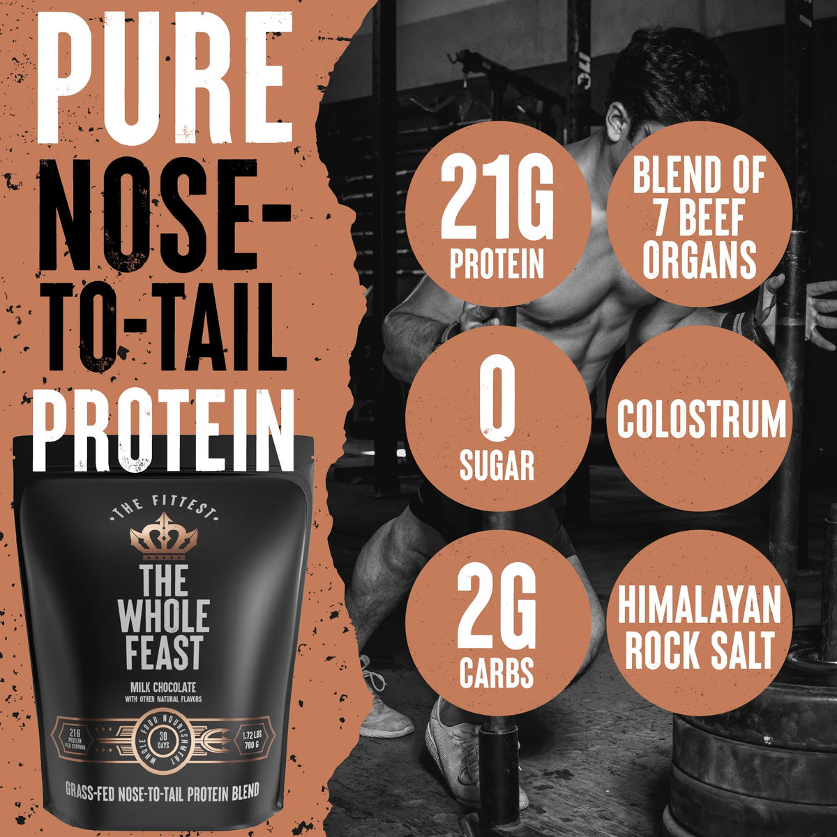 Beef Protein Powder Milk Chocolate 21g Protein N929851