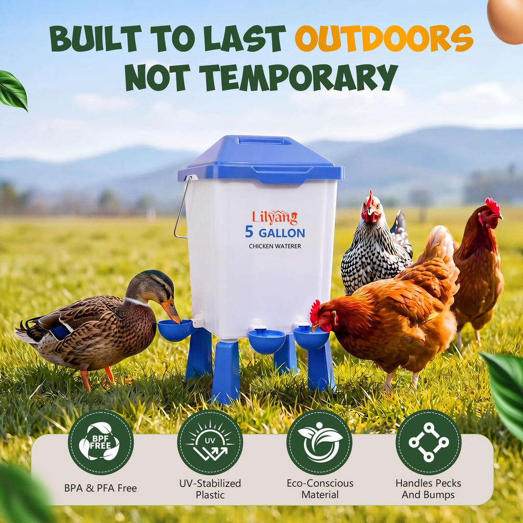 Chicken Feeder and Waterer Set 5 Gallon G693623