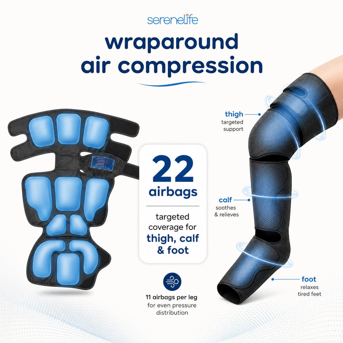 Air Compression Leg Massager with Heat and Ice Pack A1095