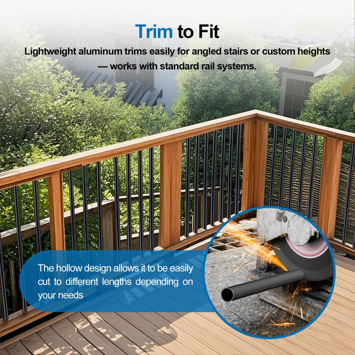 Black Aluminum Deck Balusters 32in x 3/4in 100 Pack I44307