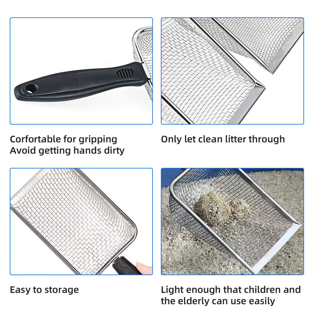 Stainless Steel Mesh Cat Litter Scoop 2.8mm Hole Y35743