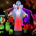 8.6FT Halloween Inflatable Grim Reaper Ghost with Skull Heads K15252