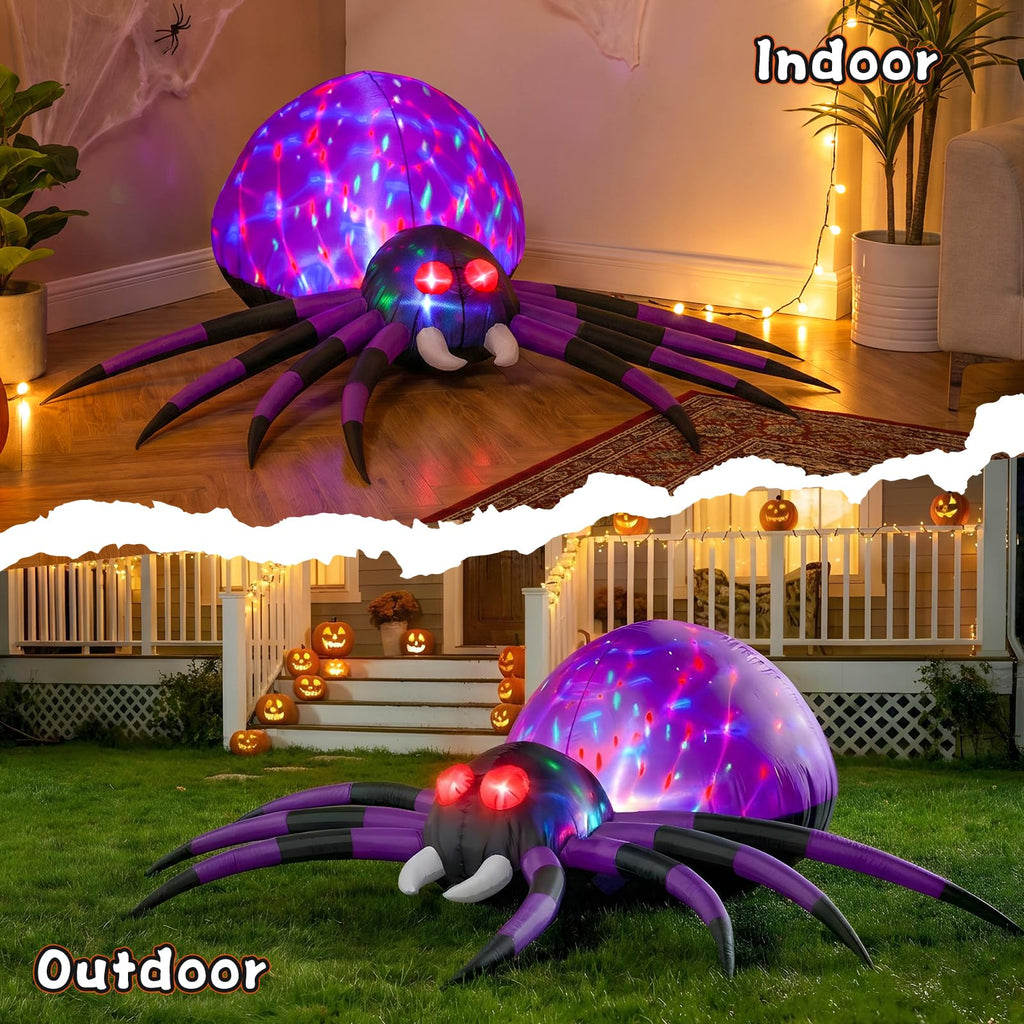 6 FT Inflatable Spider Outdoor Decoration with LED Lights J38514