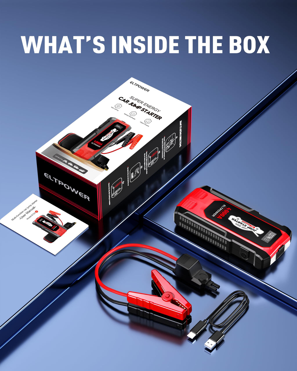 Heavy Duty 12V Portable Jump Starter with Carry Case A665
