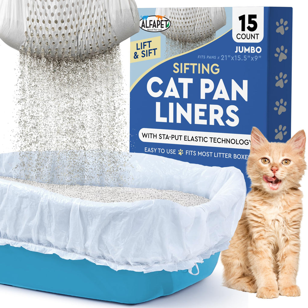 Jumbo 15 Count Pack of 5 Cat Litter Box Liners B90360