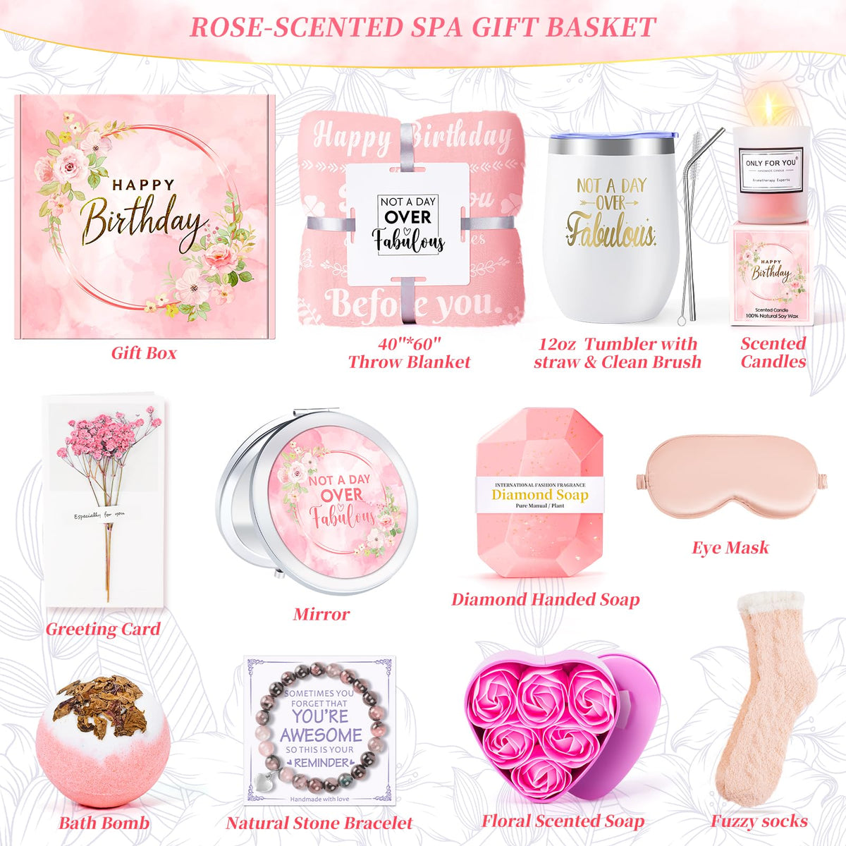 Pink 15 Pc Self Care Spa Gift Set D210