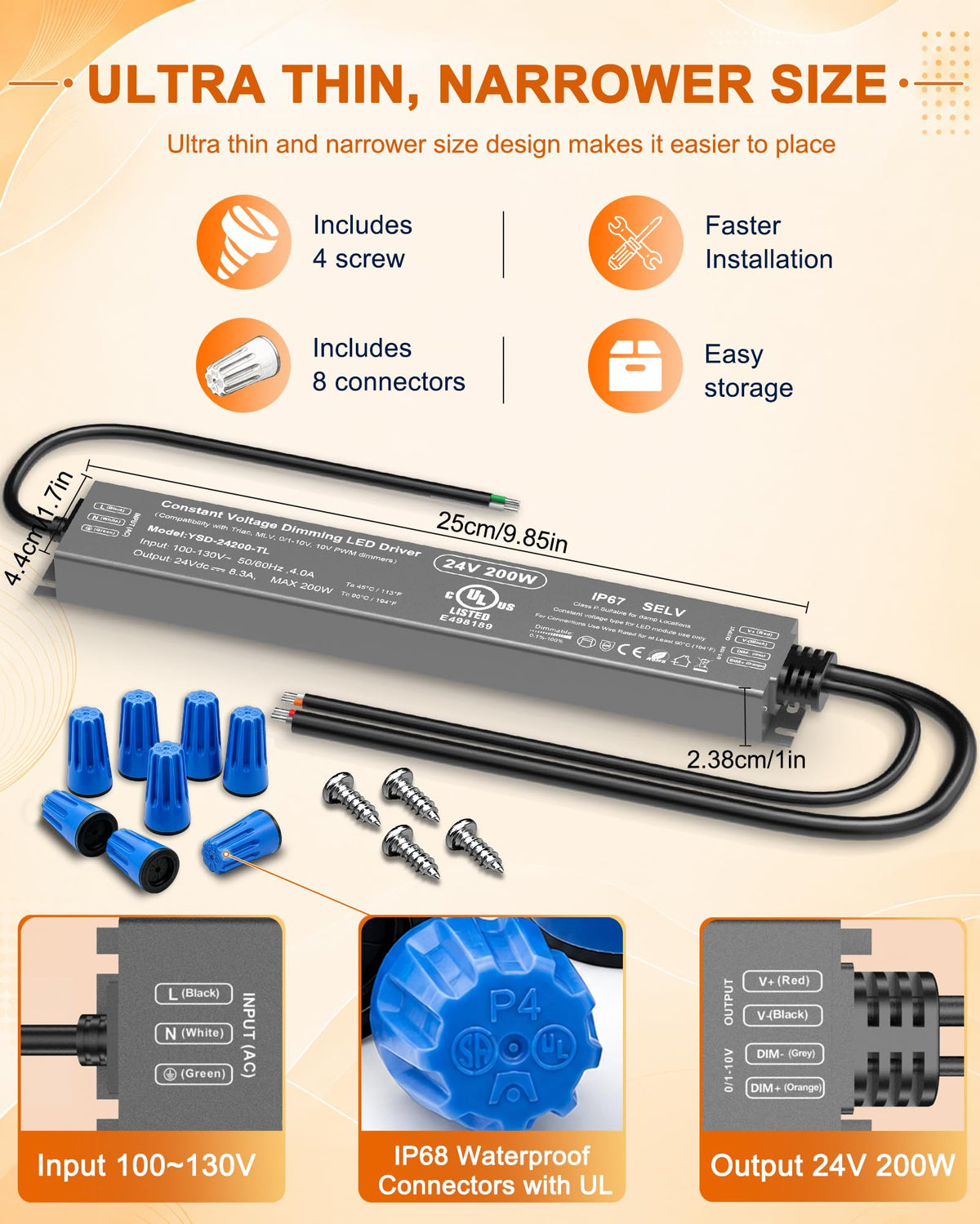 200W 24V Dimmable LED Driver G2680
