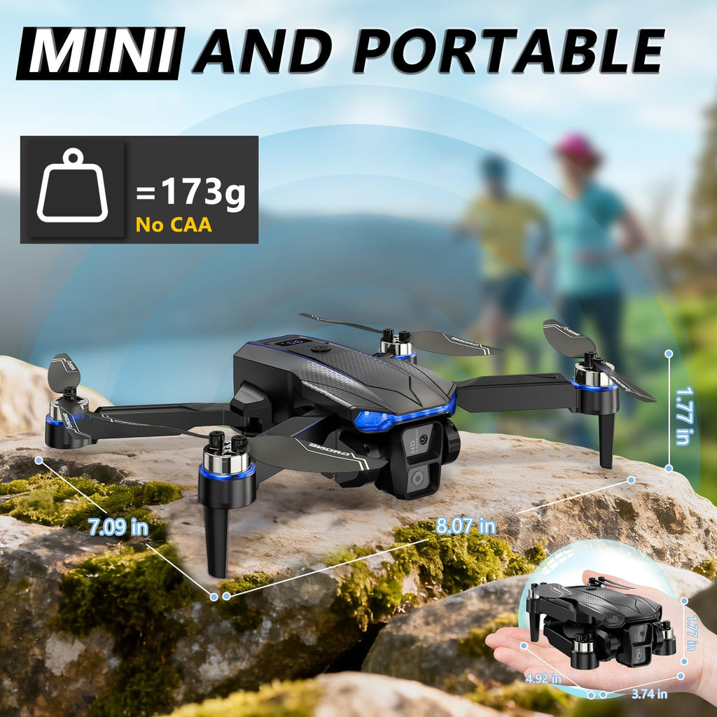 Foldable Mini FPV Drone with 1080P Camera, Carrying Case, 2 Batteries Z48638