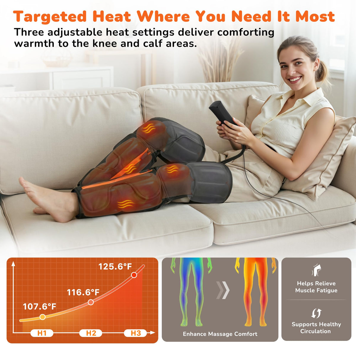 Air Compression Leg Massager with Heat K38113
