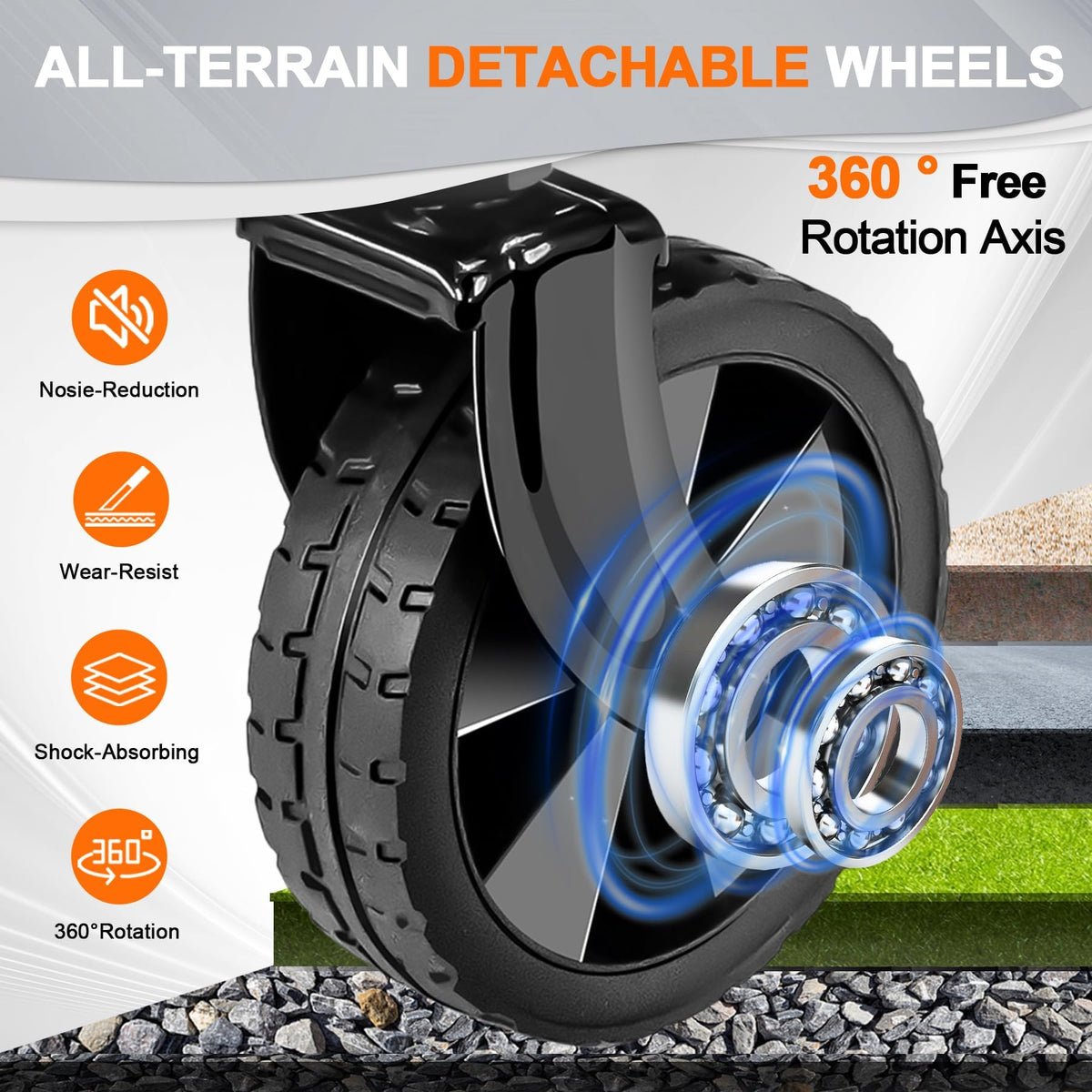 100L Collapsible Wagon Cart with All Terrain Wheels O1641