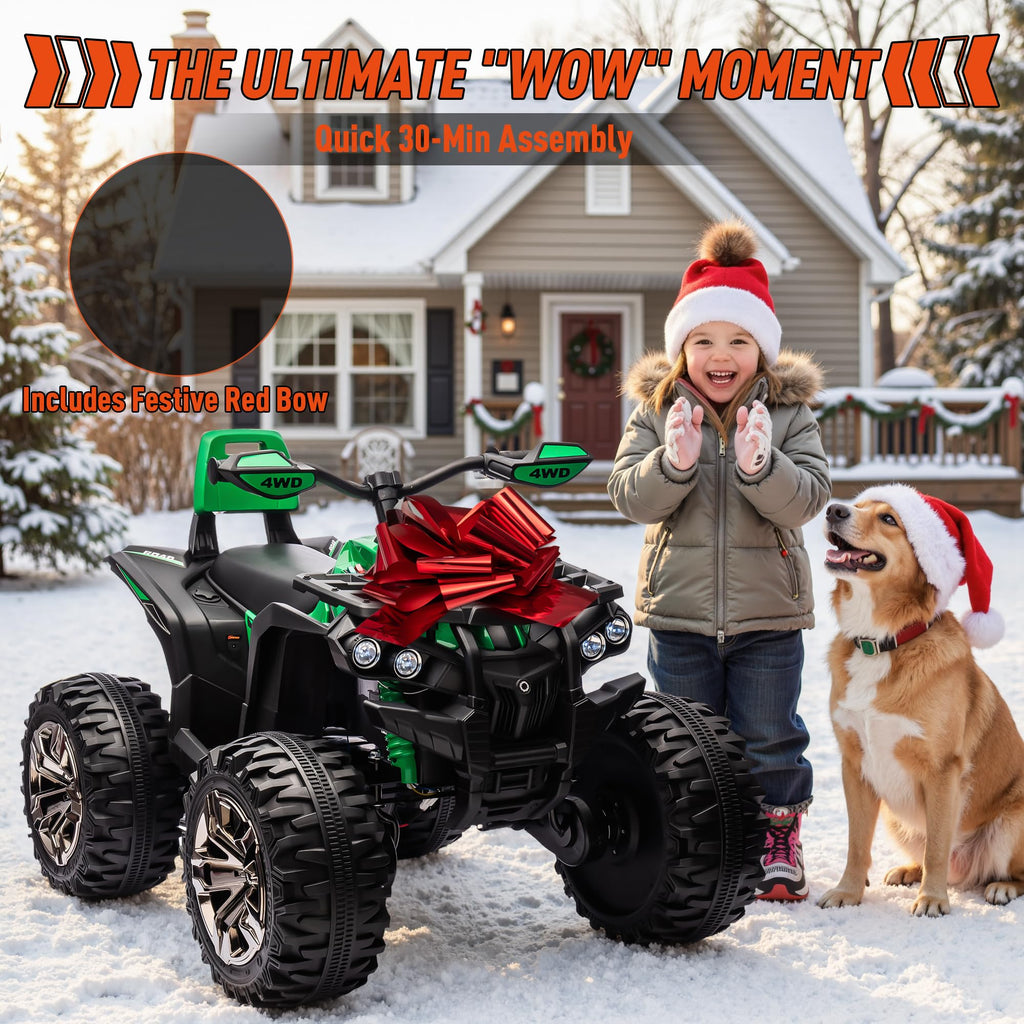 24V Kids ATV 4 Wheeler Green Q703