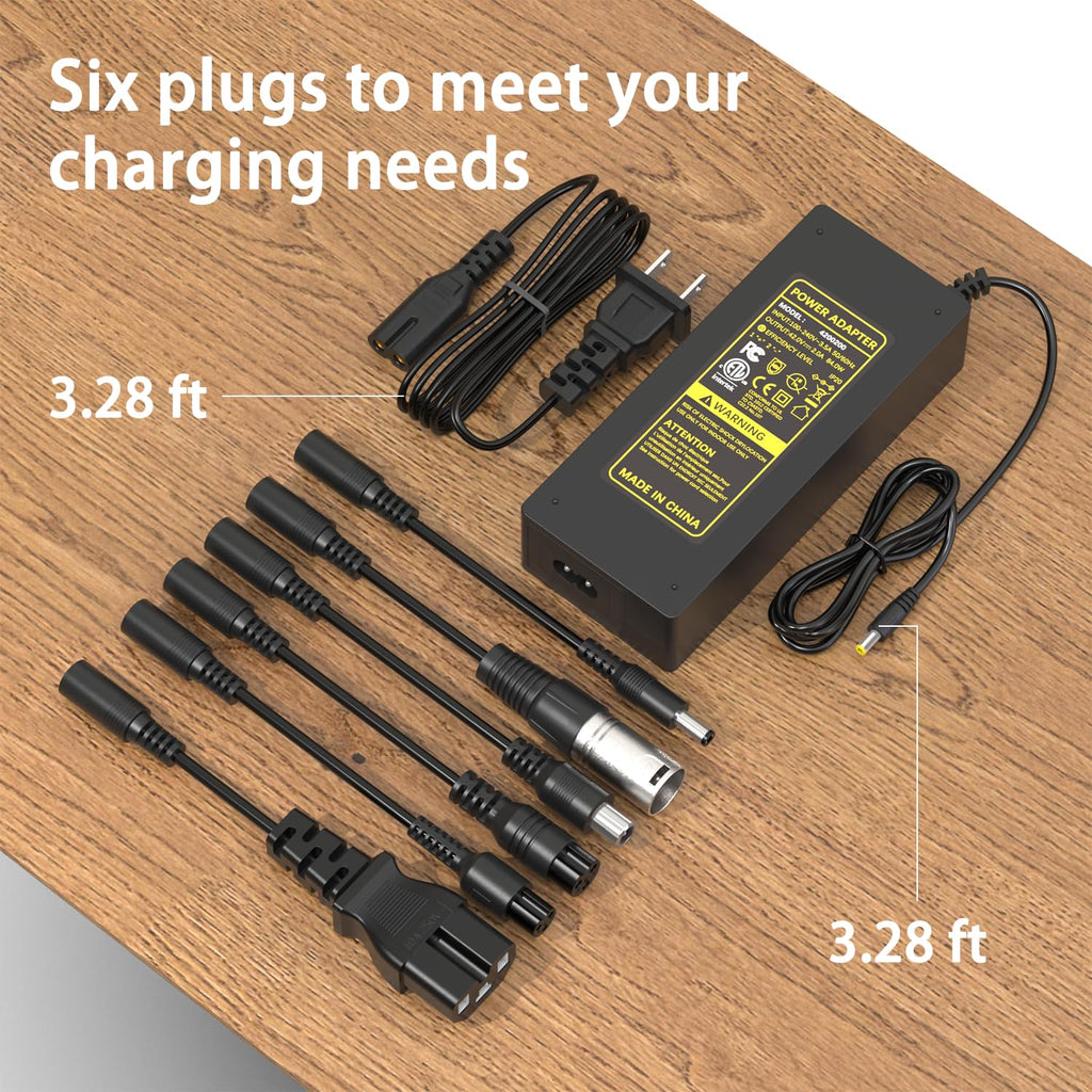 42V 2A Electric Scooter Charger with 7-in-1 Plugs L142305