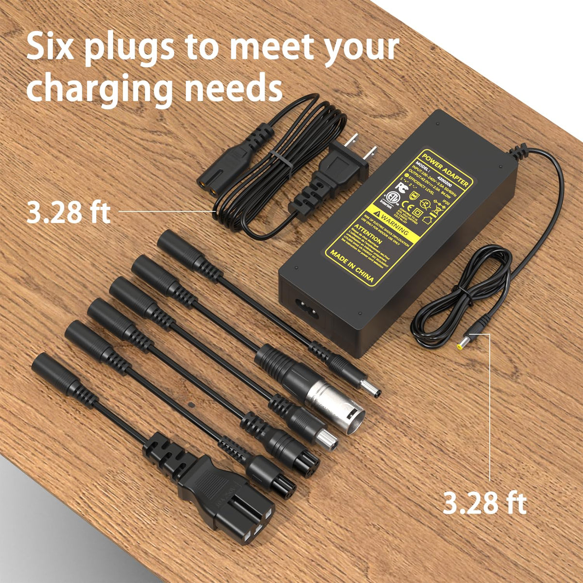 42V 2A Electric Scooter Charger with 7-in-1 Plugs L142305