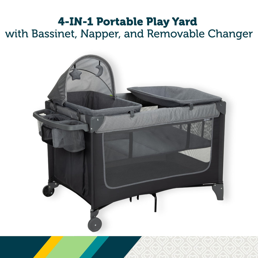 4-in-1 Portable Play Yard with Bassinet and Changer C248062