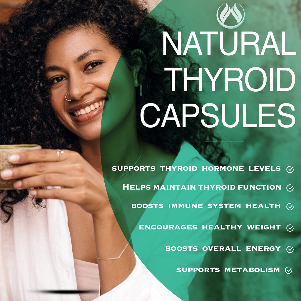 Thyroid Support Supplement with Iodine, Ashwagandha, Zinc, Selenium, Vitamin B12, Kelp, Magnesium, L Tyrosine I415551