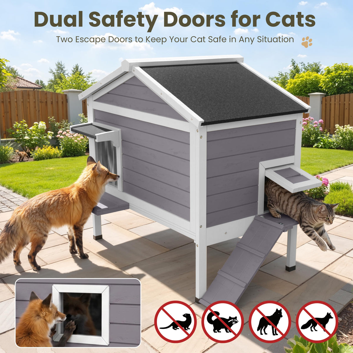 Insulated Outdoor Cat House H197