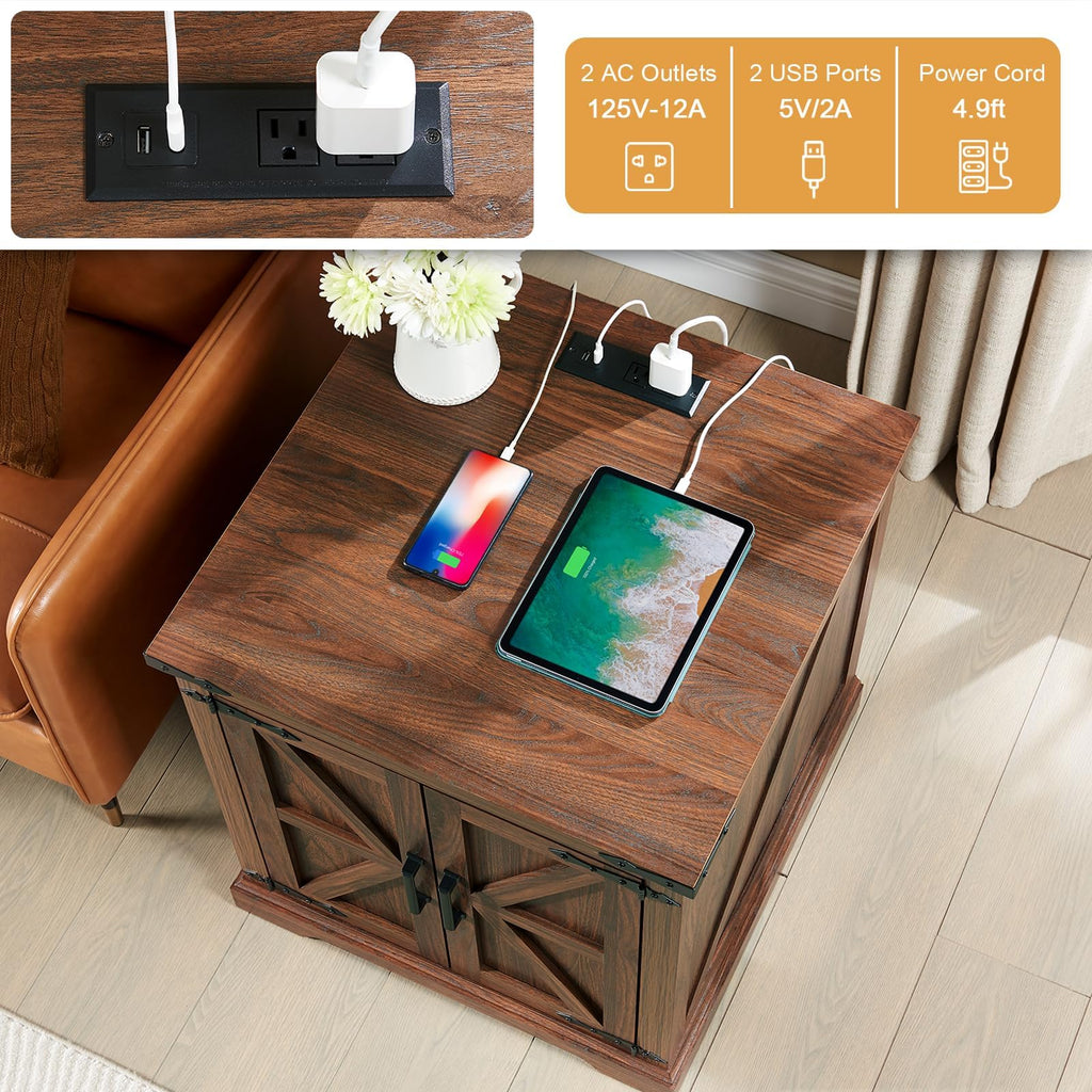 24" End Table Set of 2 with Charging Station F7980
