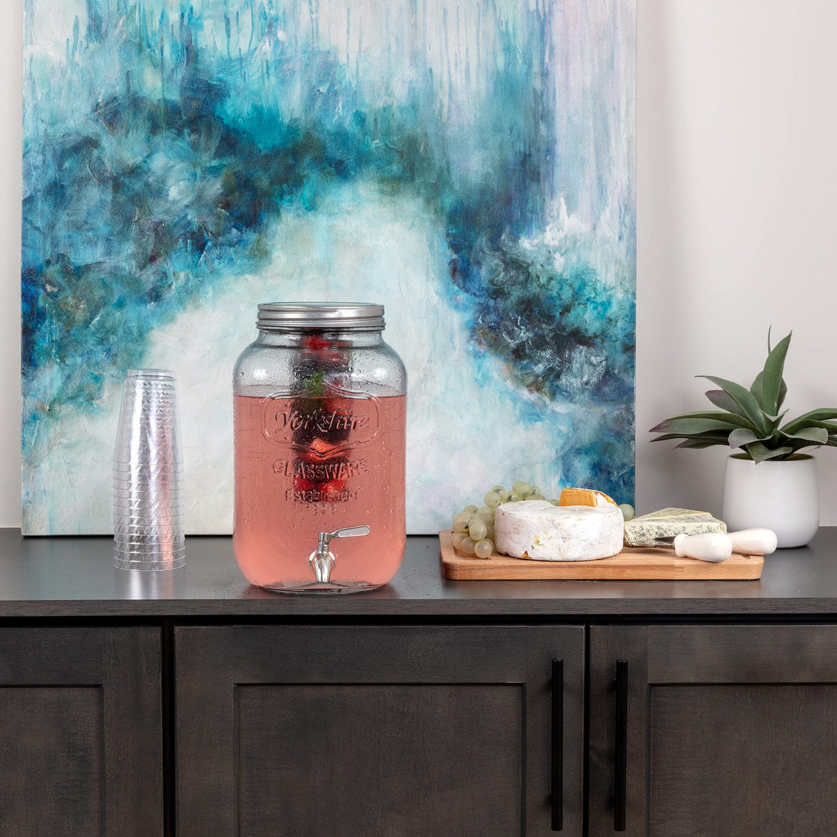 2-Gallon Glass Drink Dispenser with Spigot P7676