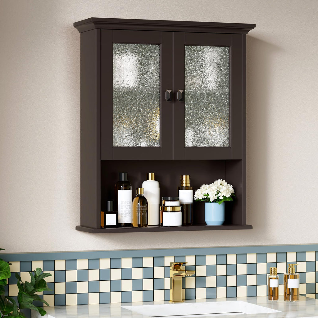 Wall Mount Bathroom Cabinet with Glass Door K105955