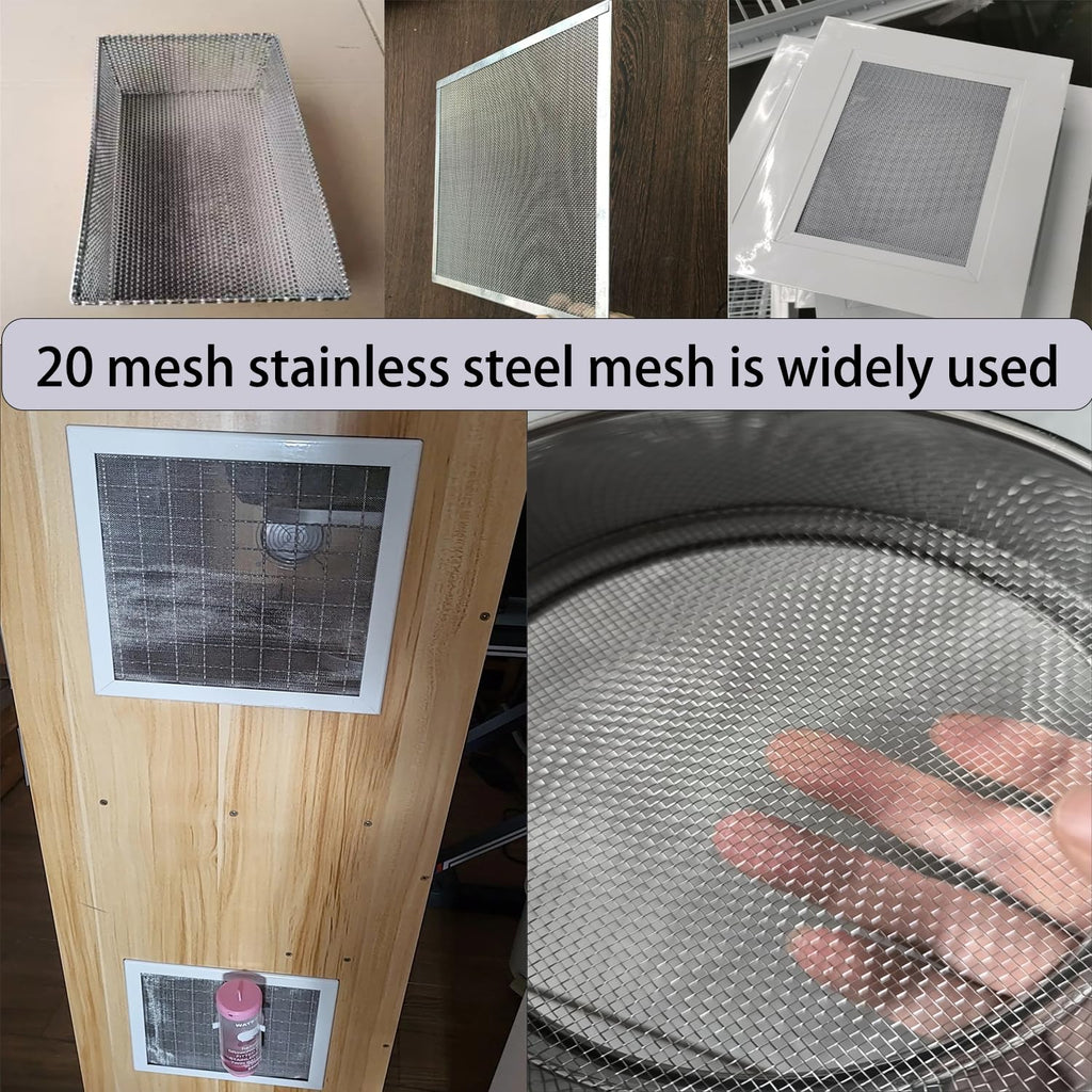 Stainless Steel Wire Mesh Screen 15.7 X 47 in 20 Mesh X293235