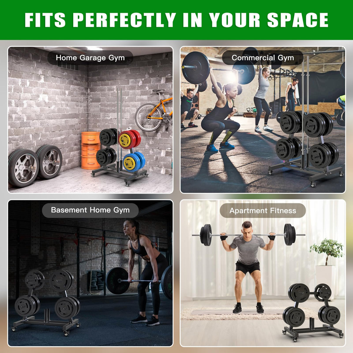 2" Olympic Weight Plate Tree Rack and Barbell Holders A234816