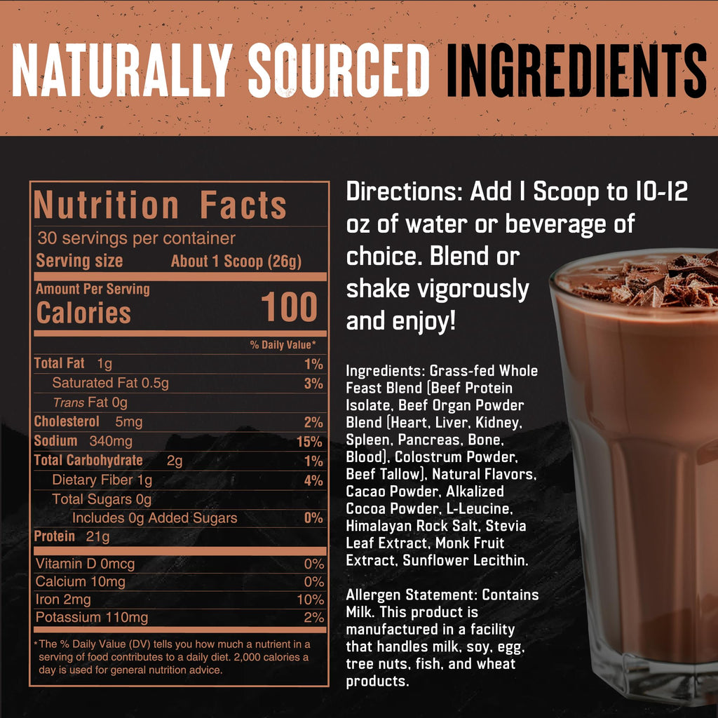 Beef Protein Powder Milk Chocolate 21g Protein N929851