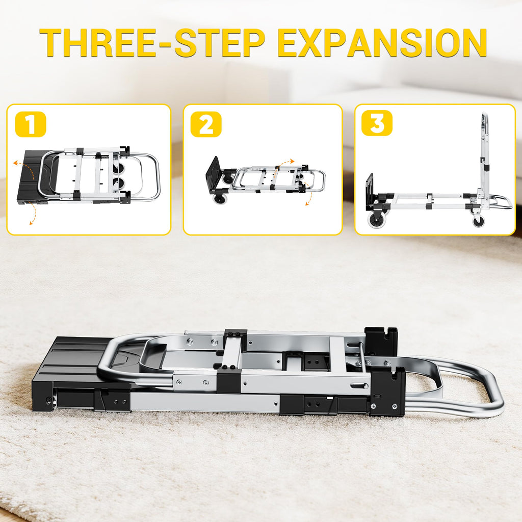 3 in 1 Folding Hand Truck 600lbs Capacity Heavy Duty Z914138