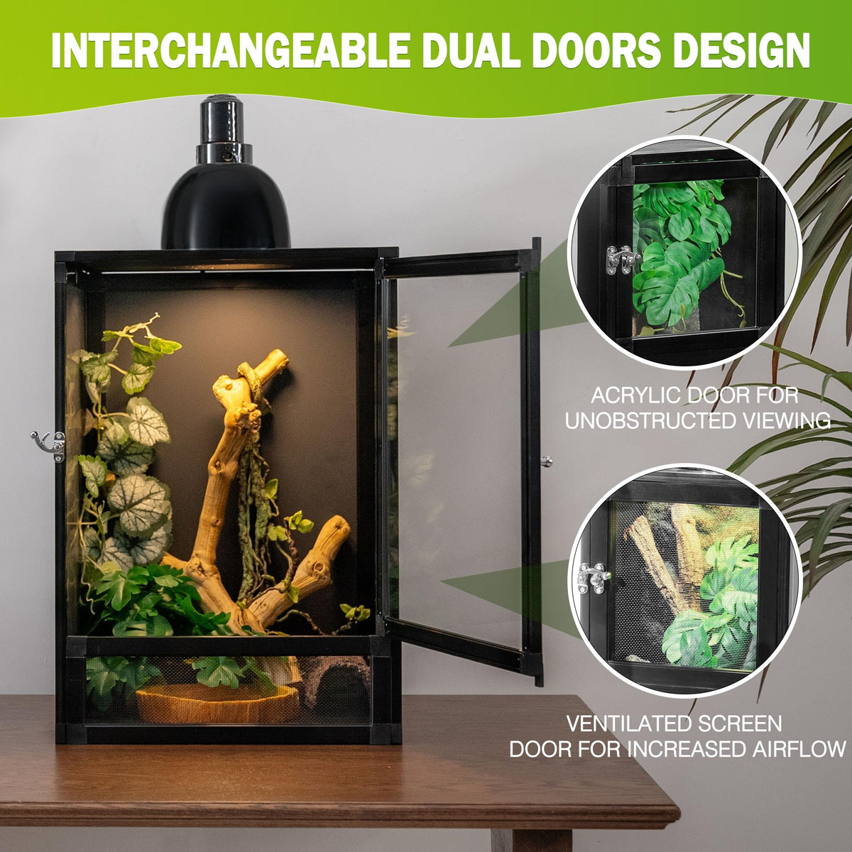 18"x18"x36" Aluminum Reptile Enclosure with Screen & Acrylic Doors B239887