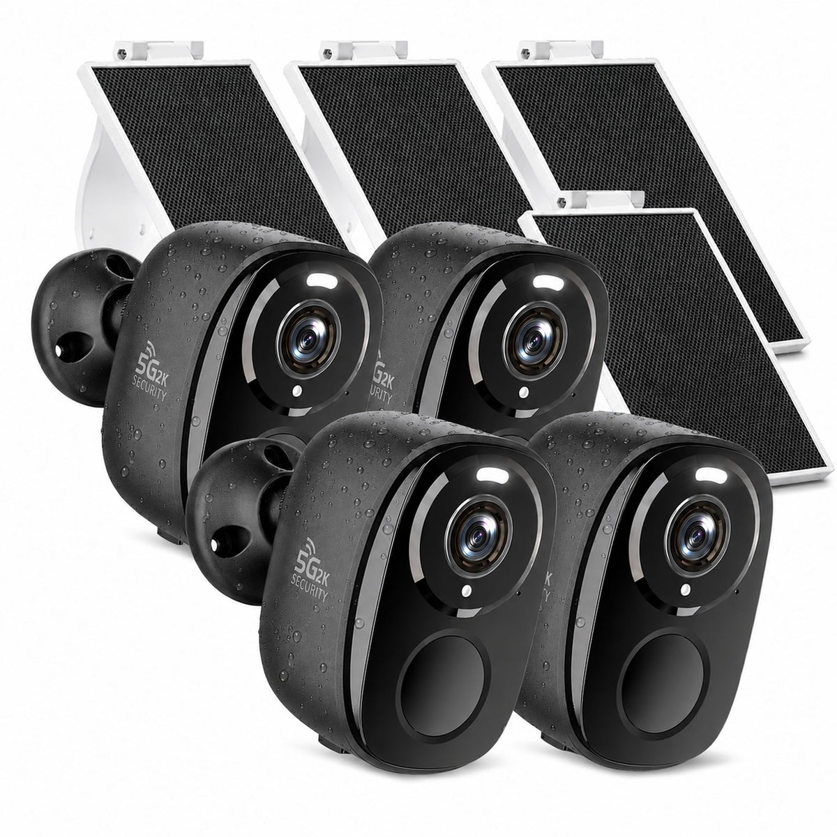 5GHz/2.4G Wireless Outdoor Security Cameras with Solar Panels J57770