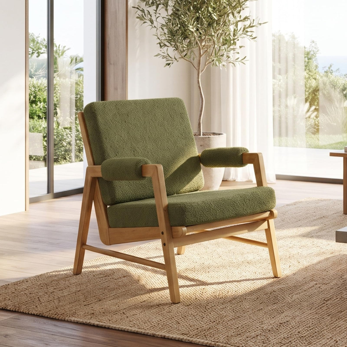 Boucle Upholstered Accent Chair Set of 2 K4099