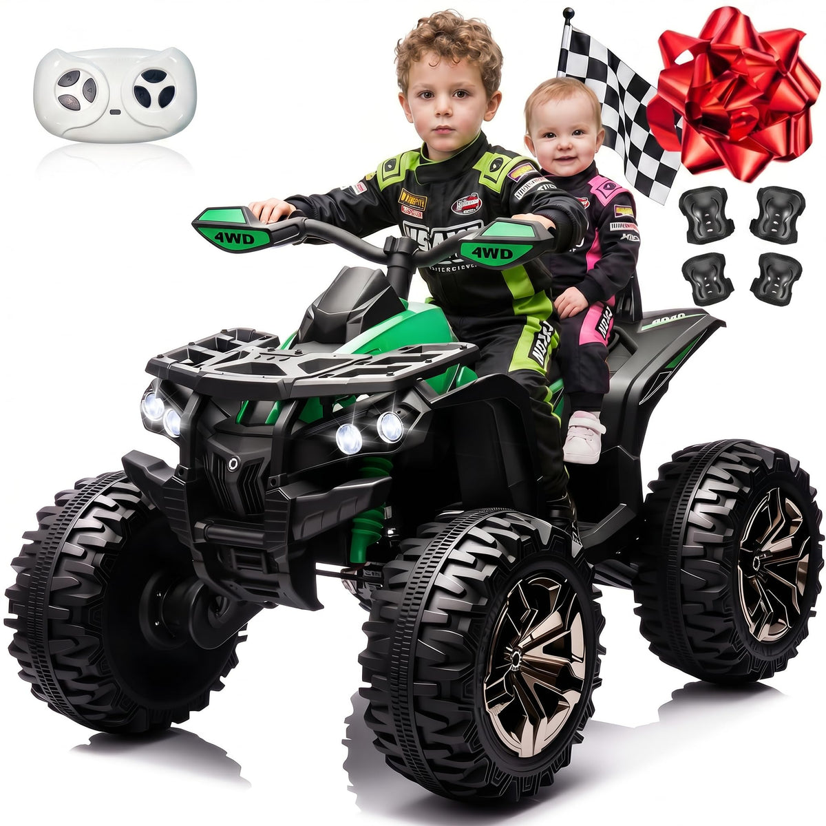 24V Kids ATV 4 Wheeler Green Q703